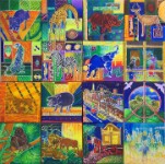 All in One  Using acrylics on canvas the students illustrated the story they wrote.